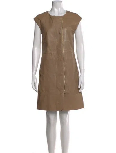 Pre-owned Marc By Marc Jacobs Lambskin Knee-length Dress In Neutral