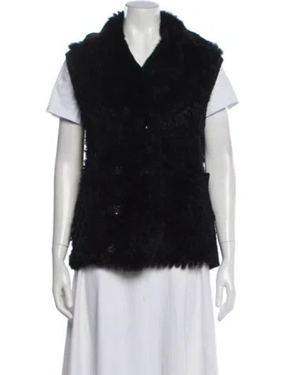 Pre-owned Marc By Marc Jacobs Lambswool Fur Jacket In Black