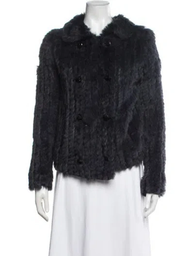 Pre-owned Marc By Marc Jacobs Lambswool Fur Jacket In Blue