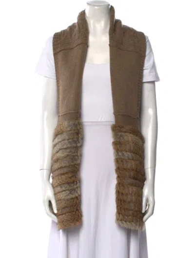 Pre-owned Marc By Marc Jacobs Lambswool Open Front Sweater In Brown