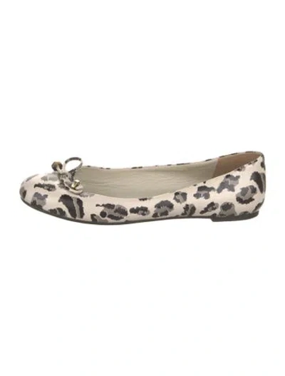Pre-owned Marc By Marc Jacobs Leather Animal Print Ballet Flats In Neutral