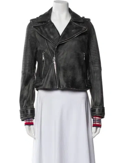Pre-owned Marc By Marc Jacobs Leather Biker Jacket In Black