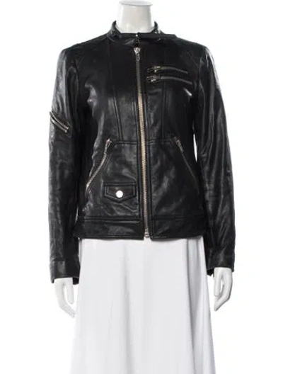 Pre-owned Marc By Marc Jacobs Leather Biker Jacket In Black