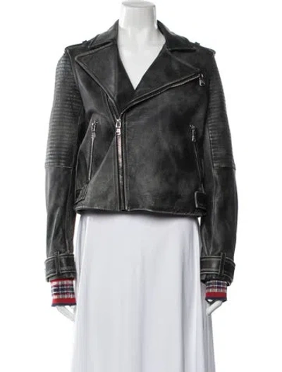 Pre-owned Marc By Marc Jacobs Leather Biker Jacket In Black