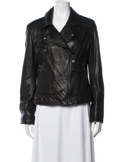 Pre-owned Marc By Marc Jacobs Leather Biker Jacket In Black