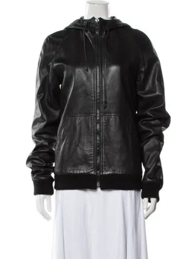 Pre-owned Marc By Marc Jacobs Leather Biker Jacket In Black