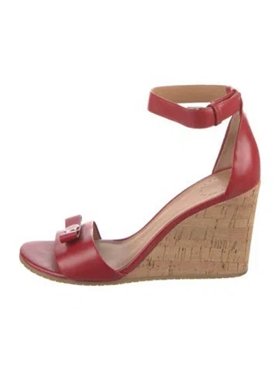 Pre-owned Marc By Marc Jacobs Leather Bow Accents Sandals In Red