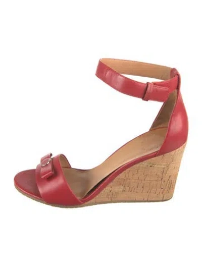 Pre-owned Marc By Marc Jacobs Leather Bow Accents Sandals In Red