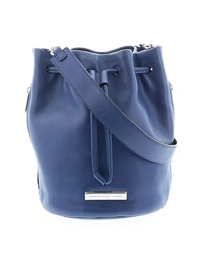 Pre-owned Marc By Marc Jacobs Leather Bucket Bag In Blue