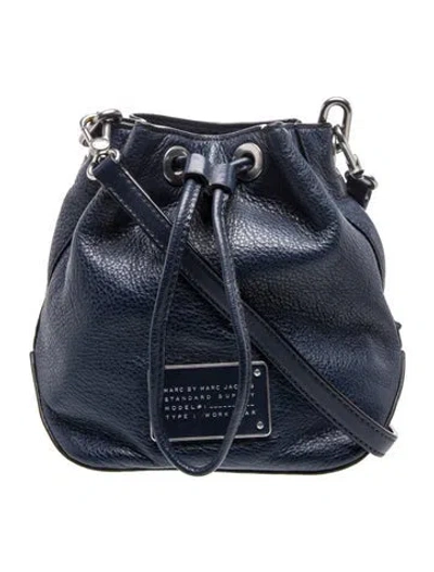 Pre-owned Marc By Marc Jacobs Leather Bucket Bag In Blue