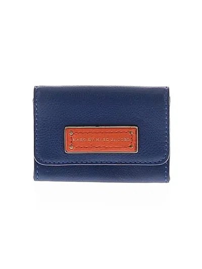 Pre-owned Marc By Marc Jacobs Leather Card Holder In Blue