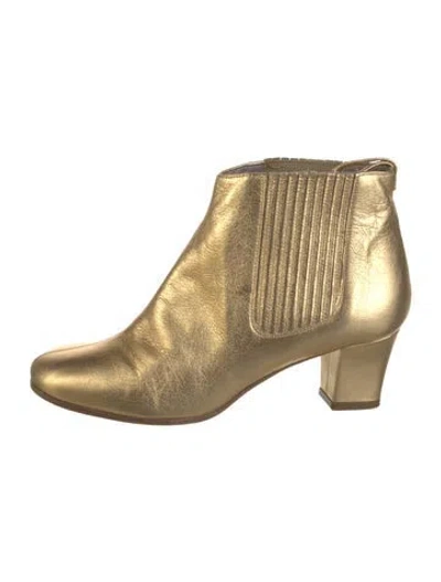 Pre-owned Marc By Marc Jacobs Leather Chelsea Boots In Gold