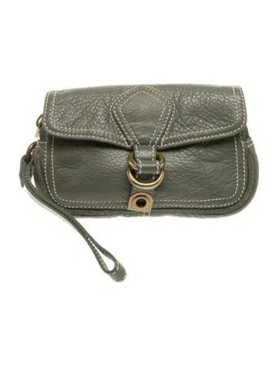 Pre-owned Marc By Marc Jacobs Leather Clutch In Green