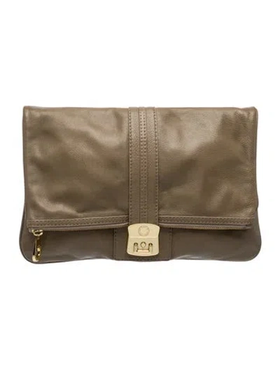 Pre-owned Marc By Marc Jacobs Leather Clutch In Neutrals
