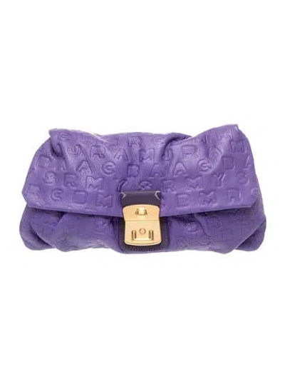 Pre-owned Marc By Marc Jacobs Leather Clutch In Purple
