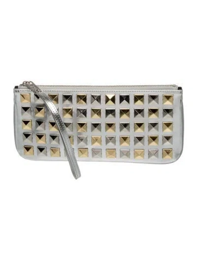 Pre-owned Marc By Marc Jacobs Leather Clutch In Silver