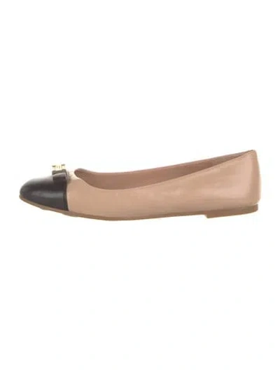 Pre-owned Marc By Marc Jacobs Leather Colorblock Pattern Ballet Flats In Black/neutrals
