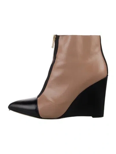 Pre-owned Marc By Marc Jacobs Leather Colorblock Pattern Boots In Neutral