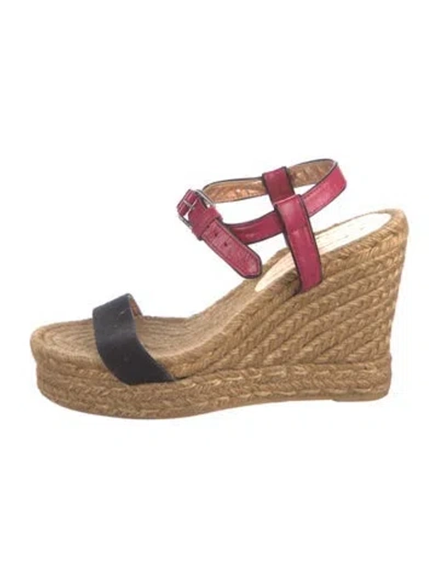 Pre-owned Marc By Marc Jacobs Leather Colorblock Pattern Espadrilles In Multi
