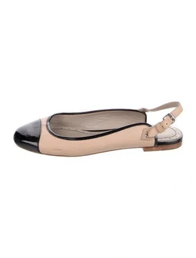 Pre-owned Marc By Marc Jacobs Leather Colorblock Pattern Slingback Flats In Transparent