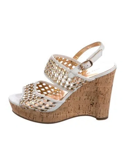 Pre-owned Marc By Marc Jacobs Leather Colorblock Pattern Slingback Sandals