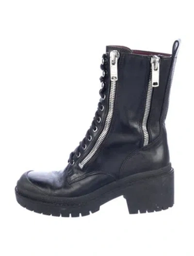 Pre-owned Marc By Marc Jacobs Leather Combat Boots In Blue