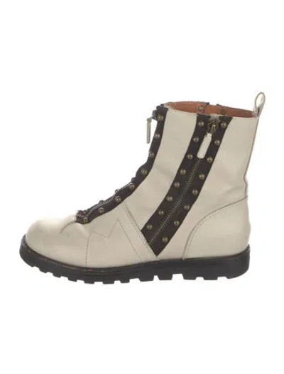 Pre-owned Marc By Marc Jacobs Leather Combat Boots In Neutral