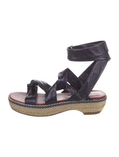 Pre-owned Marc By Marc Jacobs Leather Espadrilles In Neutral