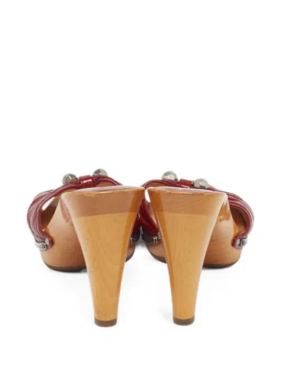 Pre-owned Marc By Marc Jacobs Leather Heeled Mules In Red