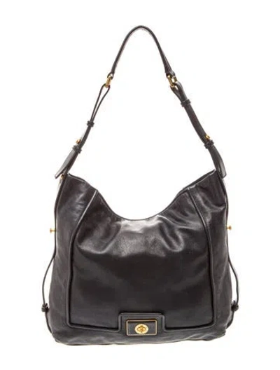 Pre-owned Marc By Marc Jacobs Leather Hobo In Black