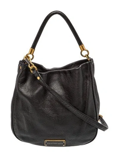 Pre-owned Marc By Marc Jacobs Leather Hobo In Black