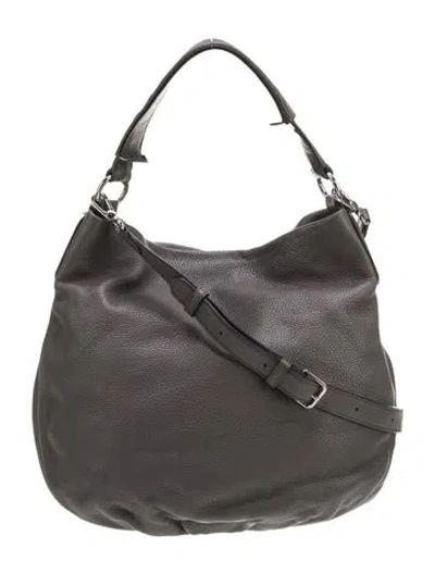 Pre-owned Marc By Marc Jacobs Leather Hobo In Gray