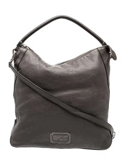 Pre-owned Marc By Marc Jacobs Leather Hobo In Gray