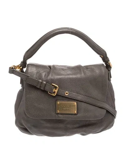 Pre-owned Marc By Marc Jacobs Leather Hobo In Gray