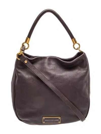 Pre-owned Marc By Marc Jacobs Leather Hobo In Grey