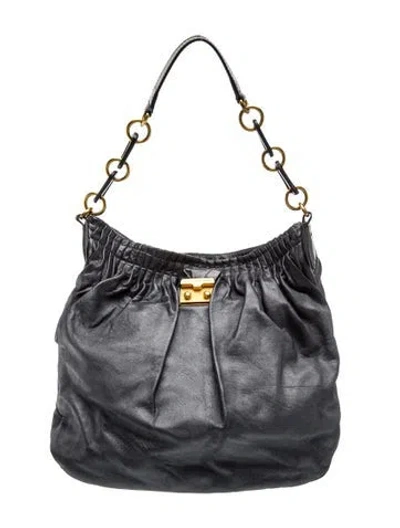 Pre-owned Marc By Marc Jacobs Leather Hobo In Silver