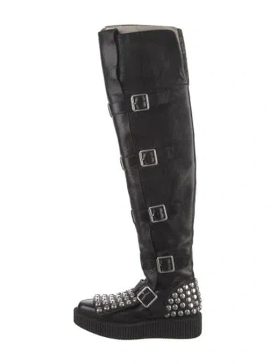 Pre-owned Marc By Marc Jacobs Leather Lace-up Boots In Black