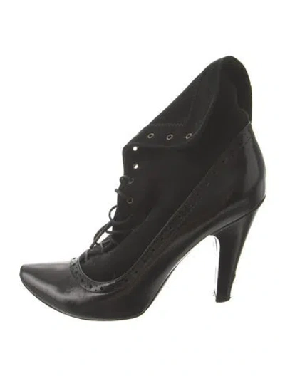 Pre-owned Marc By Marc Jacobs Leather Lace-up Boots In Black