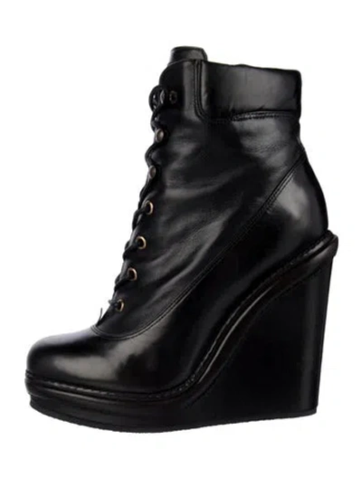 Pre-owned Marc By Marc Jacobs Leather Lace-up Boots In Black