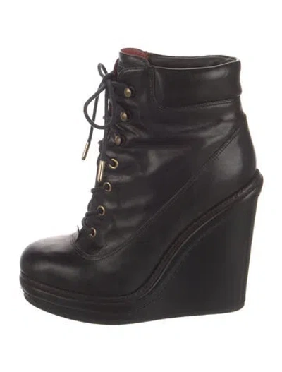 Pre-owned Marc By Marc Jacobs Leather Lace-up Boots In Black