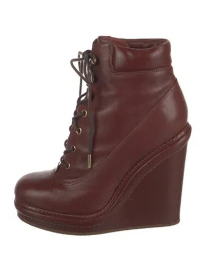 Pre-owned Marc By Marc Jacobs Leather Lace-up Boots In Brown