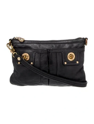 Pre-owned Marc By Marc Jacobs Leather Messenger Bag In Black
