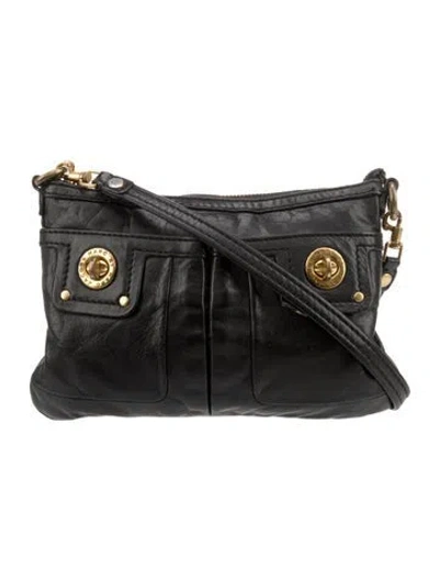 Pre-owned Marc By Marc Jacobs Leather Messenger Bag In Black