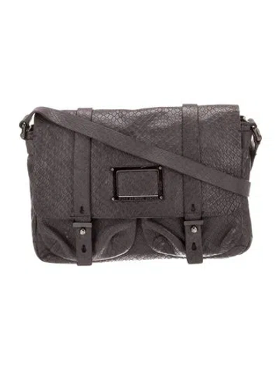 Pre-owned Marc By Marc Jacobs Leather Messenger Bag In Gray