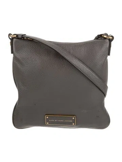 Pre-owned Marc By Marc Jacobs Leather Messenger Bag In Gray