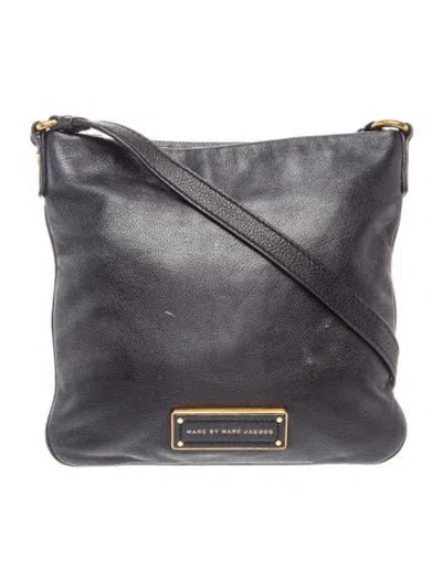 Pre-owned Marc By Marc Jacobs Leather Messenger Bag In Gray