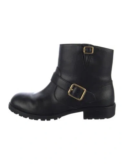 Pre-owned Marc By Marc Jacobs Leather Moto Boots In Black