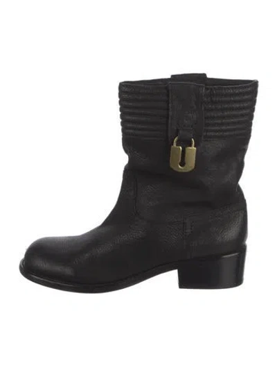Pre-owned Marc By Marc Jacobs Leather Moto Boots In Black