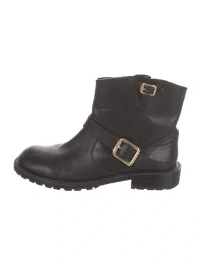 Pre-owned Marc By Marc Jacobs Leather Moto Boots In Black