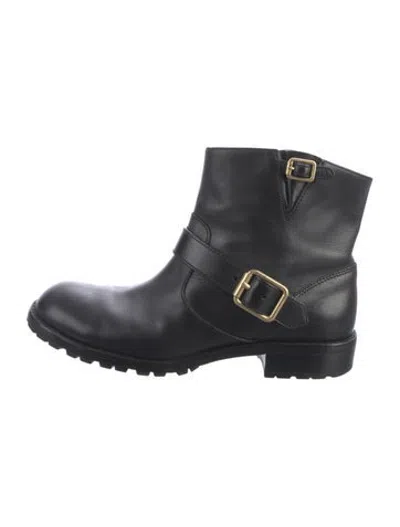 Pre-owned Marc By Marc Jacobs Leather Moto Boots In Black